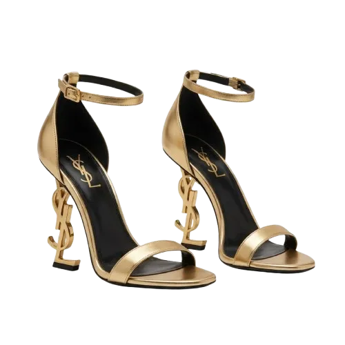 Sculpted Monogram Heel Ankle Strap Sandals