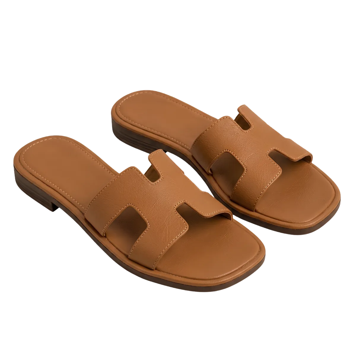 Women's Flat Cutout Slide Sandals Open Toe Slip-On Footwear