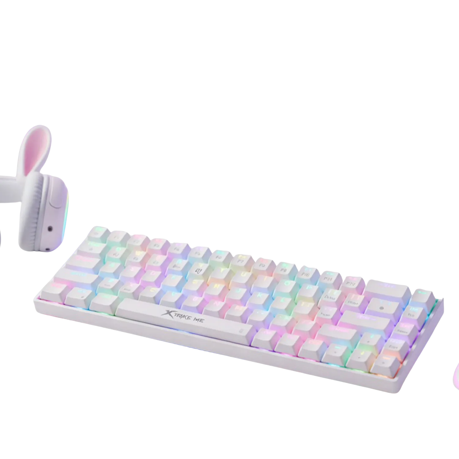 Xtrike Me Gk-995w Wh 68 Keys Wireless 2.4g Bt5.2 Tri Mode Gaming Mechanical Keyboard White